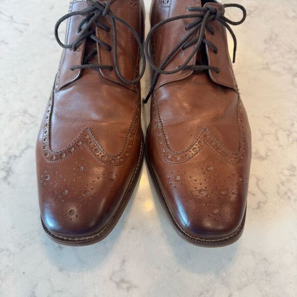 FLORSHEIM Shoe Company Oxford Wingtip 14137 257 Cognac Lace Up Dress Men\'s 14